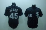 White Sox #45 Bobby Jenks Stitched Black Jersey