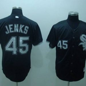 White Sox #45 Bobby Jenks Stitched Black Jersey