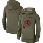 Washington Redskins Olive Salute To Service Team Logo Performance Pullover NFL Hoodie