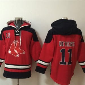 Boston Red Sox #11 Rafael Devers Ageless Must-Have Lace-Up Pullover Hoodie