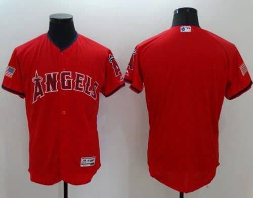 Angels Of Anaheim Blank Red Fashion Stars Stripes Flexbase Authentic Stitched Jersey