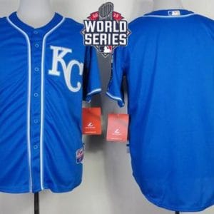 Royals Blank Blue Alternate 2 Cool Base W 2015 World Series Patch Stitched Jersey