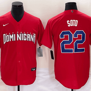 Dominican Republic #22 Juan Soto 2023 Red World Classic Stitched Jersey