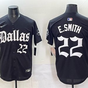 Dallas Cowboys #22 Emmitt Smith Black 'Gothic Lone Star Edition' Limited Stitched Jersey