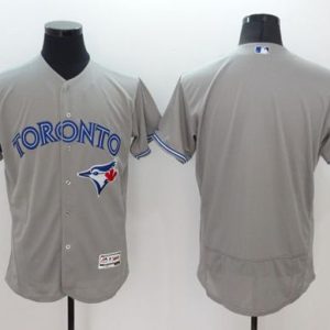 Blue Jays Blank Grey Flexbase Authentic Collection Stitched Jersey