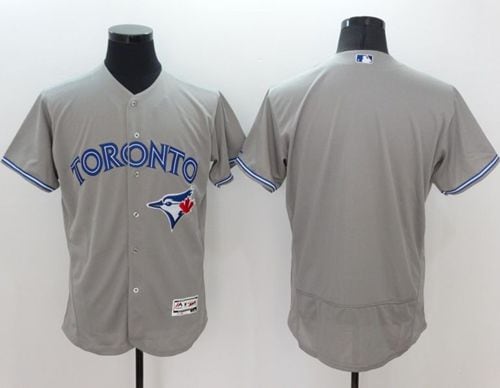 Blue Jays Blank Grey Flexbase Authentic Collection Stitched Jersey