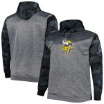Minnesota Vikings Heather Charcoal Big Tall Camo Pullover Hoodie
