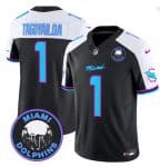 Miami Dolphins #1 Tua Tagovailoa Black F.U.S.E. 'Miami Vice' Vapor Limited Stitched Jersey