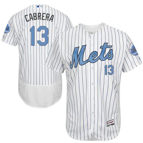 Mets #13 Asdrubal Cabrera White(Blue Strip) Flexbase Authentic Collection 2016 Father's Day Stitched Jersey