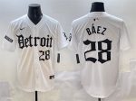 Detroit Tigers #28 Javier B¨¢ez White 'Motor Gothic Edition' Vapor Premier Limited Stitched Jersey