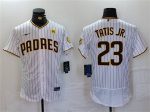 San Diego Padres #23 Fernando Tatis Jr. White With PS Patch Flex Base Stitched Jersey