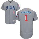 Cubs #1 Kosuke Fukudome Grey Flexbase Authentic Collection Road Stitched Jersey