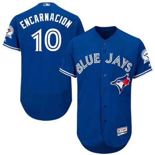 Blue Jays #10 Edwin Encarnacion Blue Flexbase Authentic Collection Stitched Jersey