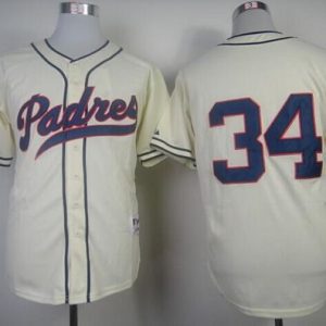 Padres #34 Rollie Fingers Cream 1948 Turn Back The Clock Stitched Jersey