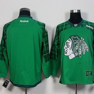 Blackhawks Blank Green St. Patrick's Day New Stitched Jersey