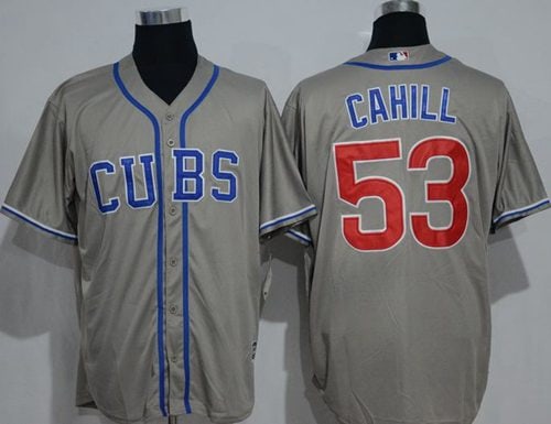 Cubs #53 Trevor Cahill Grey New Cool Base Alternate Road Stitched Jersey