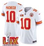 Kansas City Chiefs #10 Isiah Pacheco White 2025 F.U.S.E. Super Bowl LIX Patch Vapor Untouchable Limited Stitched Jersey