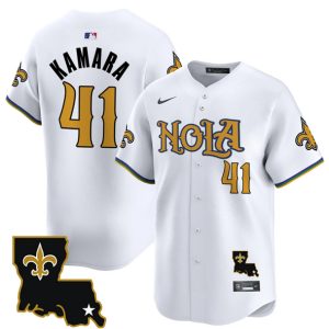 New Orleans Saints #41 Alvin Kamara White Cool Base Stitched Jersey