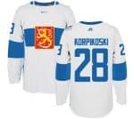 Team Finland #28 Lauri Korpikoski White 2016 World Cup Stitched Jersey