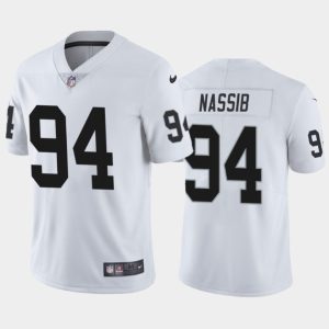 Las Vegas Raiders #94 Carl Nassib White Vapor Untouchable Limited Stitched Jersey
