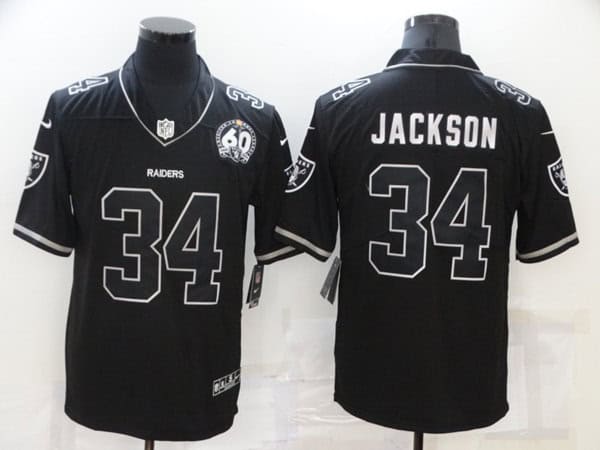Las Vegas Raiders #34 Bo Jackson Black Shadow Vapor Limited Stitched Jersey