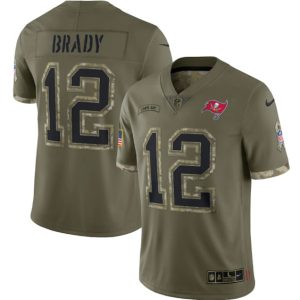 Tampa Bay Buccaneers #12 Tom Brady 2022 Olive Salute To Service Limited Stitched Jersey