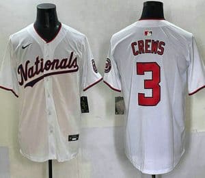 Washington Nationals #3 Dylan Crews White Limited Stitched Jersey