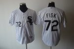 White Sox #72 Carlton Fisk Stitched White Jersey