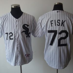 White Sox #72 Carlton Fisk Stitched White Jersey