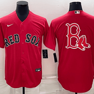 Boston Red Sox Red Team Big Logo Cool Base Stitched Jersey