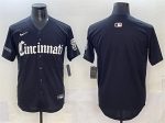Cincinnati Reds Blank Black 'Gothic Queen City Edition' Vapor Premier Limited Stitched Jersey