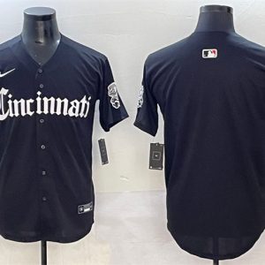 Cincinnati Reds Blank Black 'Gothic Queen City Edition' Vapor Premier Limited Stitched Jersey