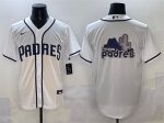 San Diego Padres Team Big Logo White Cool Base Stitched Jersey
