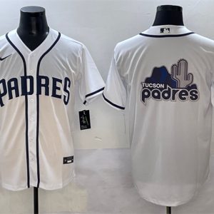 San Diego Padres Team Big Logo White Cool Base Stitched Jersey