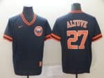 Houston Astros #27 Jose Altuve Navy Throwback Stitched Baseball Jersey