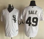 White Sox #49 Chris Sale White(Black Strip) New Cool Base Stitched Jersey