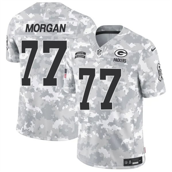 Green Bay Packers #77 Jordan Morgan Arctic Camo 2024 F.U.S.E. Salute To Service Limited Stitched Jersey