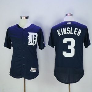 Tigers #3 Ian Kinsler Navy Blue Flexbase Authentic Collection Stitched Jersey