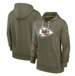 Kansas City Chiefs 2022 Olive Salute To Service Therma Performance Pullover Hoodie(Run Small)