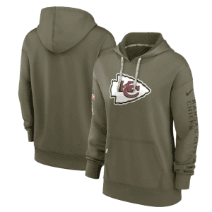 Kansas City Chiefs 2022 Olive Salute To Service Therma Performance Pullover Hoodie(Run Small)