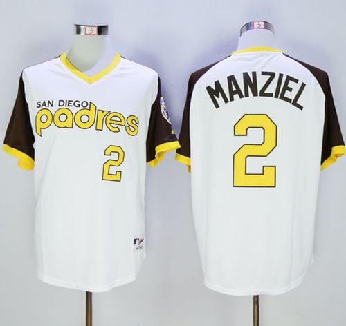 Padres #2 Johnny Manziel White 1978 Turn Back The Clock Stitched Jersey