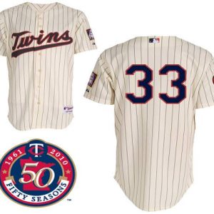 Twins #33 Justin Morneau Stitched Cream Jersey