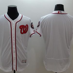 Nationals Blank White Flexbase Authentic Collection Stitched Jersey
