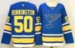 St. Louis Blues #50 Jordan Binnington Blue 2025 Stitched Jersey