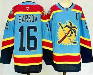 Florida Panthers #16 Aleksander Barkov Blue 2024 Reverse Retro Stitched Jersey