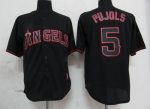 Angels Of Anaheim #5 Albert Pujols Black Fashion Stitched Jersey