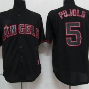 Angels Of Anaheim #5 Albert Pujols Black Fashion Stitched Jersey