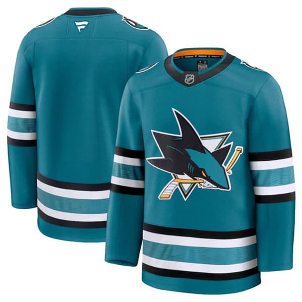 San Jose Sharks Blank Teal 2024-25 Home Stitched Jersey