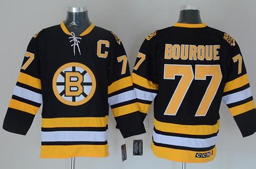 Bruins #77 Ray Bourque Black CCM Throwback Stitched Jersey