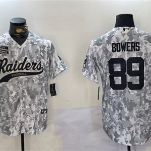 Las Vegas Raiders #89 Brock Bowers 2024 Arctic Camo Salute To Service Stitched Jersey